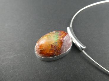Feueropal Kettenanhänger (925er Silber)